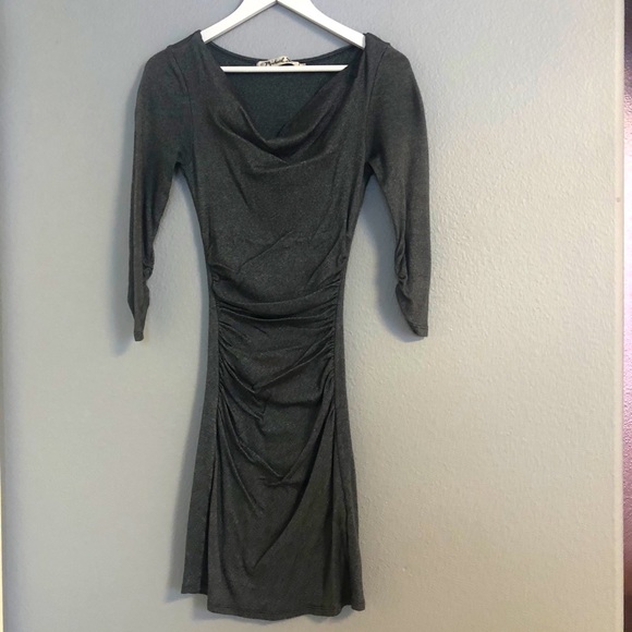 Michael Stars Dresses Ruched Cowl Neck size 0 Gray - Picture 3 of 9